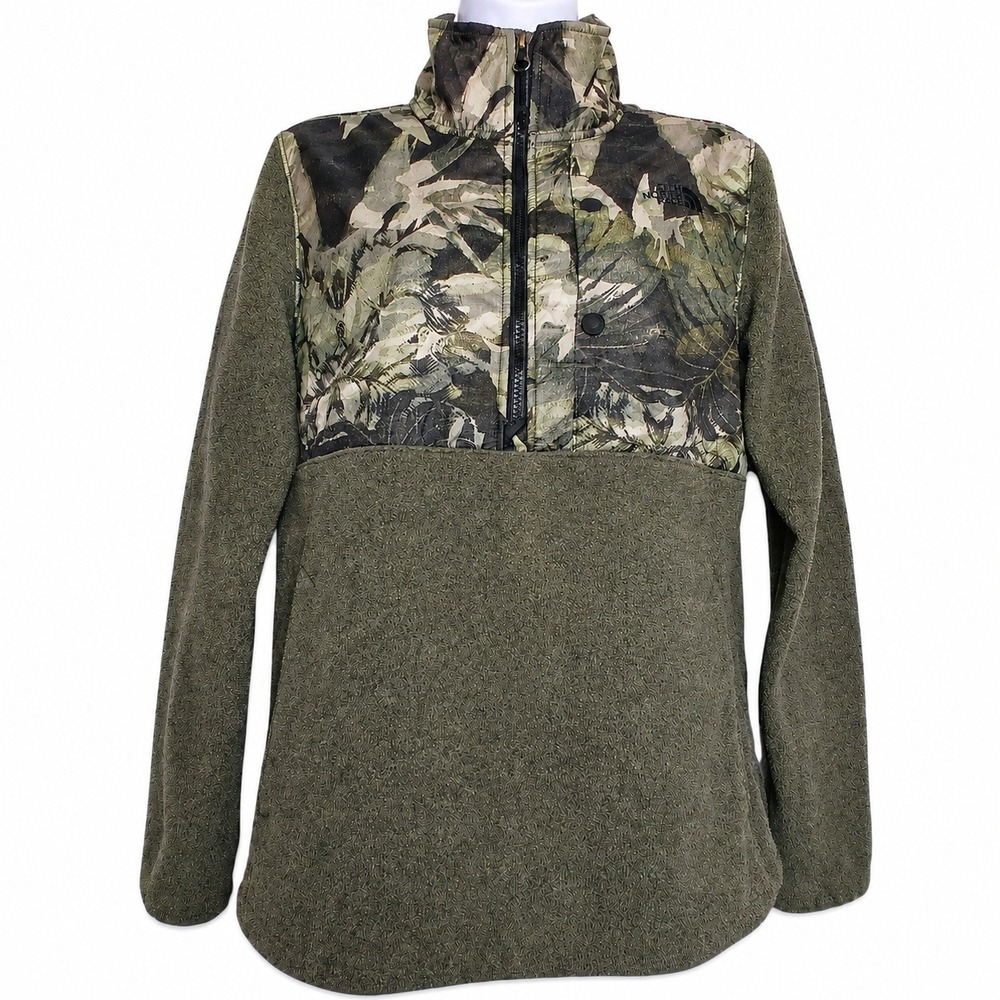 The North Face Women M Fleece Pullover Floral Camo Pockets Gorpcore Cottagecore